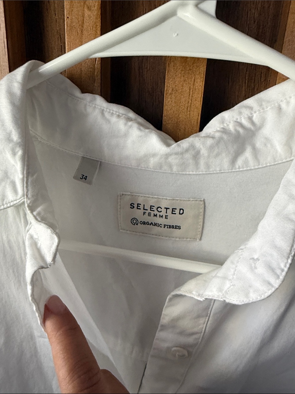 Anthropologie X selected Femme Relaxed Puff Shoulder Deep Slit Shirt. 34/ US 4 - Picture 3 of 7